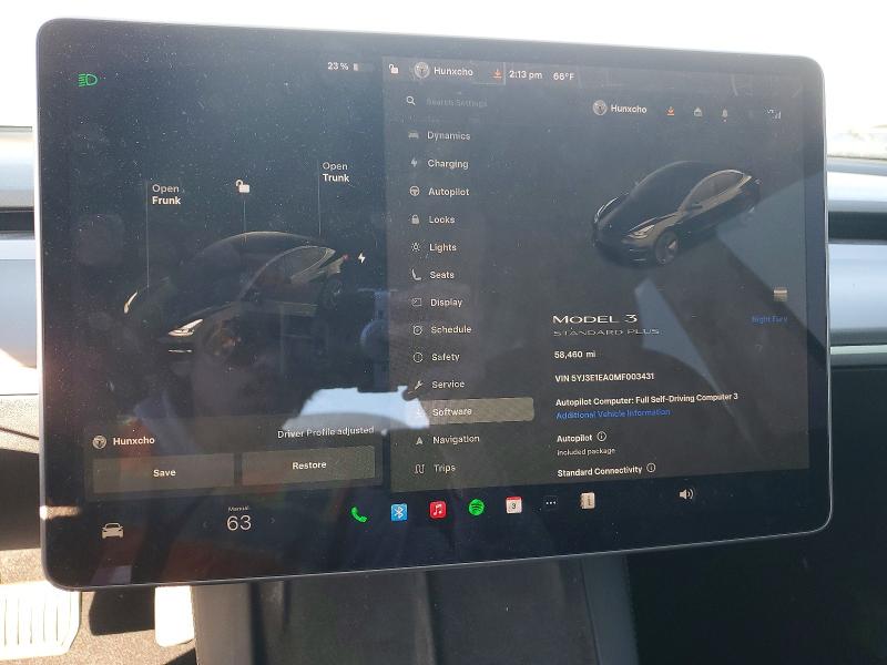 Photo 9 from auction – 2021 TESLA MODEL 3 with VIN 5YJ3E1EA0MF003431