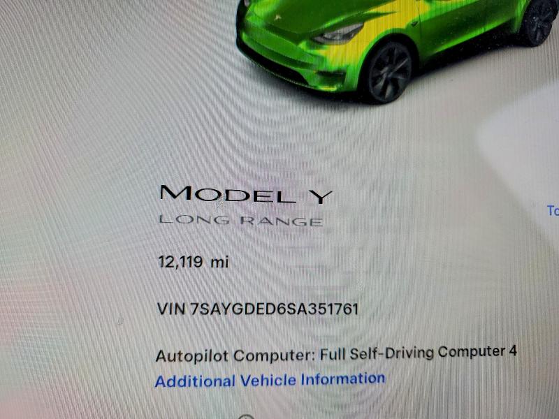 Photo 9 from auction – 2025 TESLA MODEL Y with VIN 7SAYGDED6SA351761