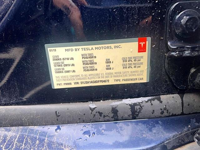 Photo 10 from auction – 2013 TESLA MODEL S with VIN 5YJSA1AG8DFP04672