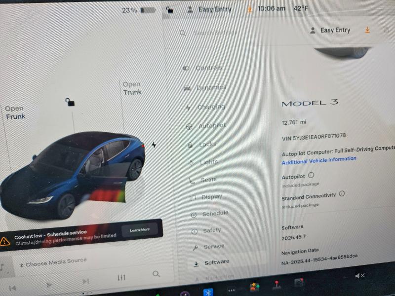 Photo 9 from auction – 2024 TESLA MODEL 3 with VIN 5YJ3E1EA0RF871078