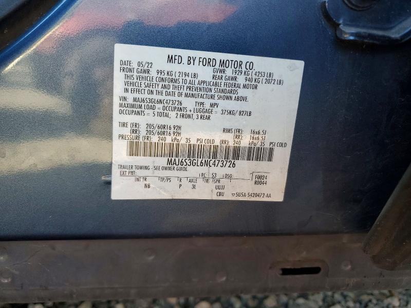 Photo 14 from auction – 2022 FORD ECOSPORT with VIN MAJ6S3GL6NC473726