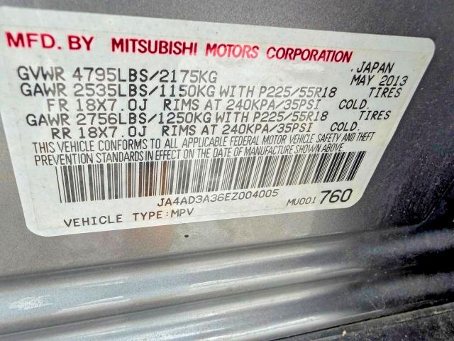 Photo 10 from auction – 2014 MITSUBISHI OUTLANDER with VIN JA4AD3A36EZ004005