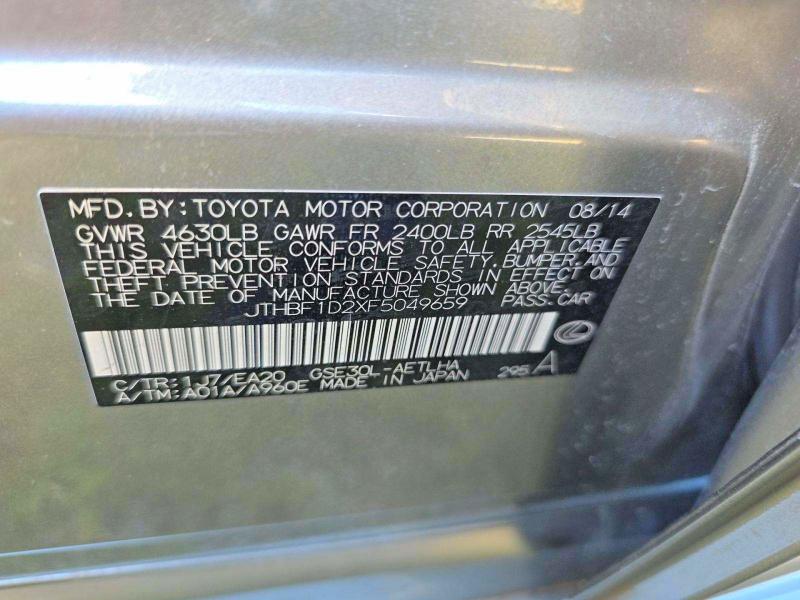 Photo 9 from auction – 2015 LEXUS IS with VIN JTHBF1D2XF5049659