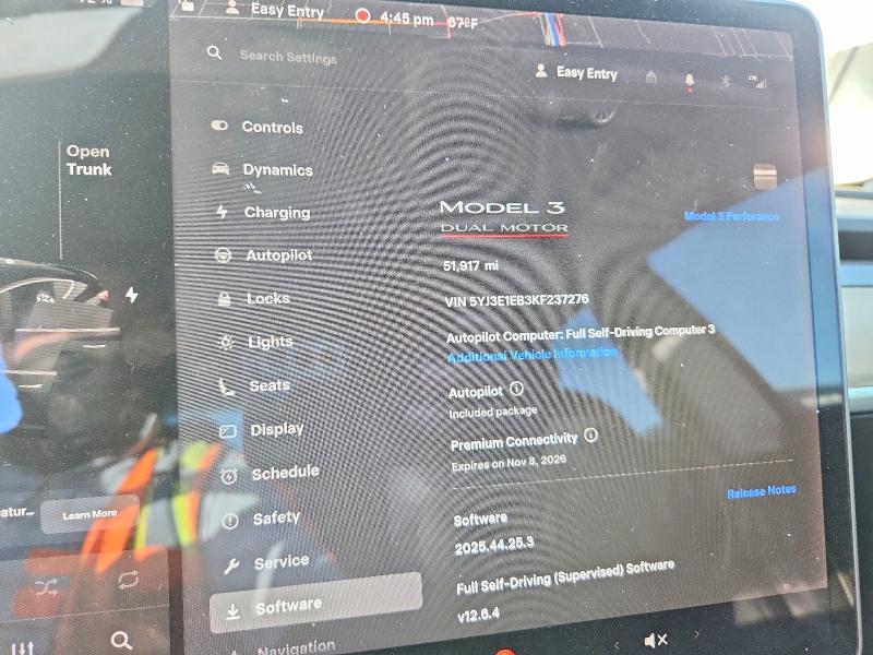 Photo 9 from auction – 2019 TESLA MODEL 3 with VIN 5YJ3E1EB3KF237276