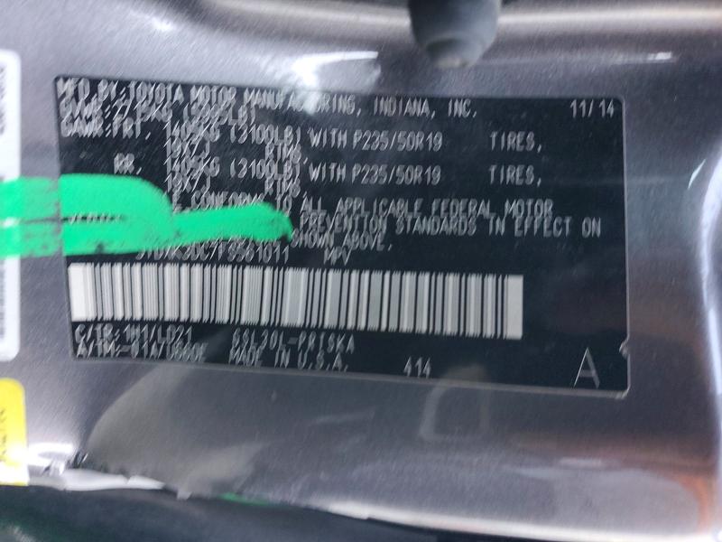 Photo 14 from auction – 2015 TOYOTA SIENNA with VIN 5TDXK3DC7FS561011