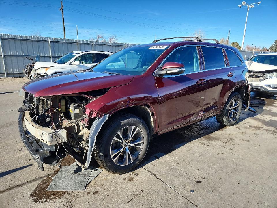 TOYOTA HIGHLANDER 2016 with VIN 5TDJKRFH9GS343378 - Photo from auction