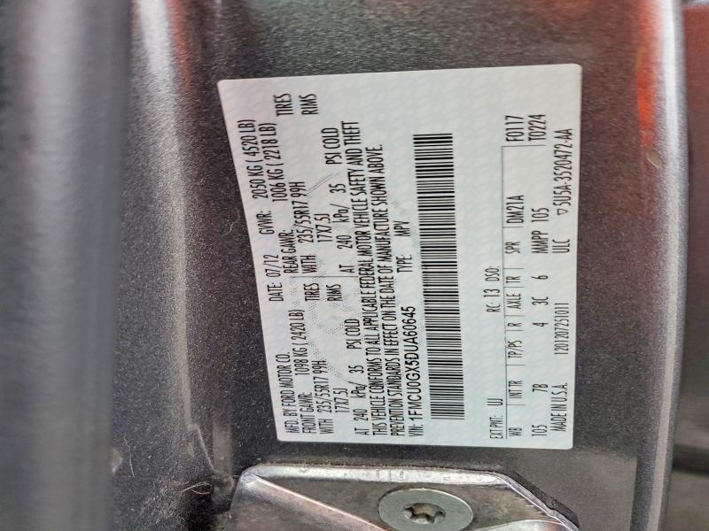 Photo 14 from auction – 2013 FORD ESCAPE with VIN 1FMCU0GX5DUA60645