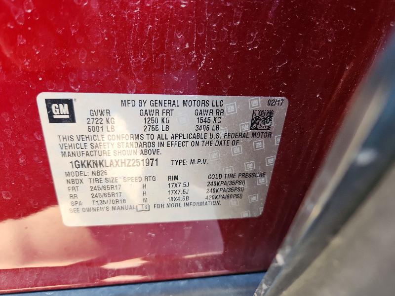 Photo 14 from auction – 2017 GMC ACADIA with VIN 1GKKNKLAXHZ251971