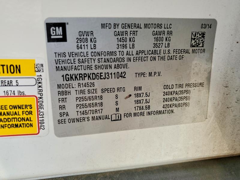 Photo 14 from auction – 2014 GMC ACADIA with VIN 1GKKRPKD6EJ311042