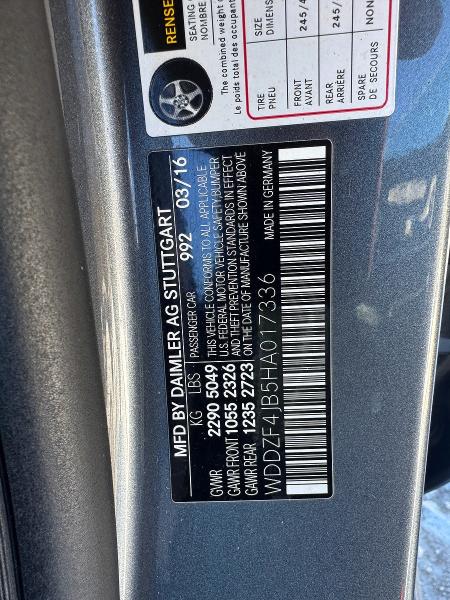 Photo 10 from auction – 2017 MERCEDES-BENZ E 300 with VIN WDDZF4JB5HA017336