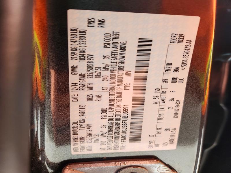 Photo 14 from auction – 2015 FORD ESCAPE with VIN 1FMCU0J98FUB05591
