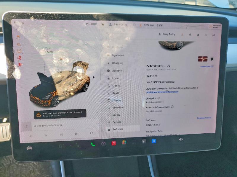 Photo 9 from auction – 2019 TESLA MODEL 3 with VIN 5YJ3E1EAXKF486892