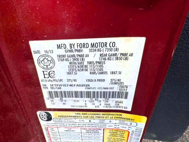 Photo 10 from auction – 2014 FORD F150 SUPER with VIN 1FTFW1EF4EFA02026