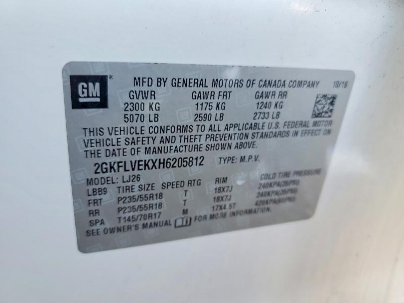 Photo 14 from auction – 2017 GMC TERRAIN DE with VIN 2GKFLVEKXH6205812
