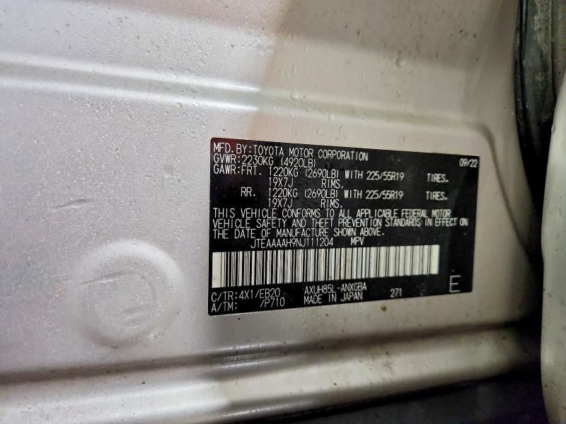 Photo 14 from auction – 2022 TOYOTA VENZA with VIN JTEAAAAH9NJ111204