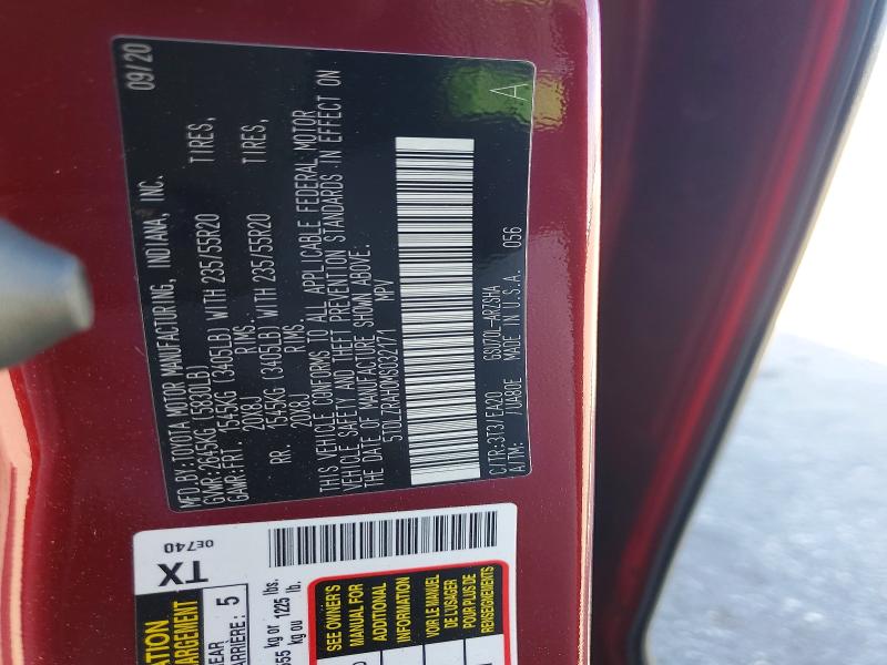 Zdjęcie 14 z aukcji – 2021 TOYOTA HIGHLANDER z VIN 5TDLZRAH0MS032171