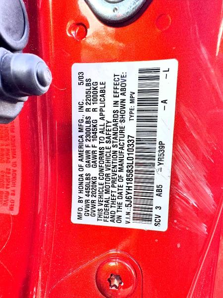 Photo 10 from auction – 2003 HONDA ELEMENT with VIN 5J6YH18583L010337
