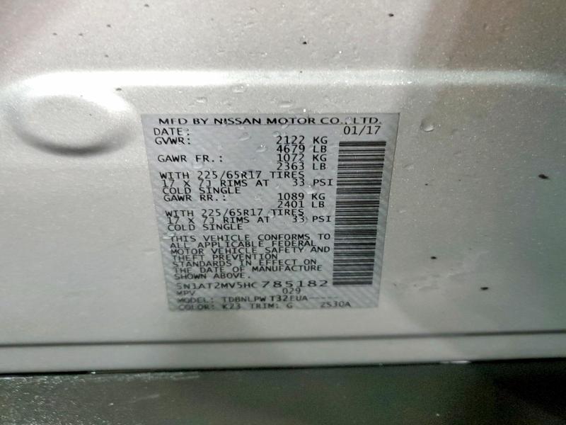 Photo 14 from auction – 2017 NISSAN ROGUE with VIN 5N1AT2MV5HC785182