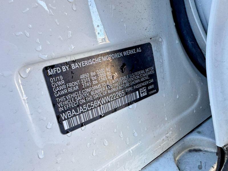 Photo 10 from auction – 2019 BMW 530 with VIN WBAJA5C56KWW22265