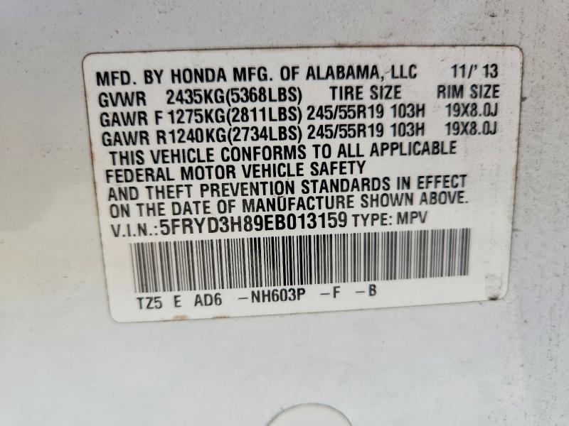 Photo 14 from auction – 2014 ACURA MDX ADVANC with VIN 5FRYD3H89EB013159