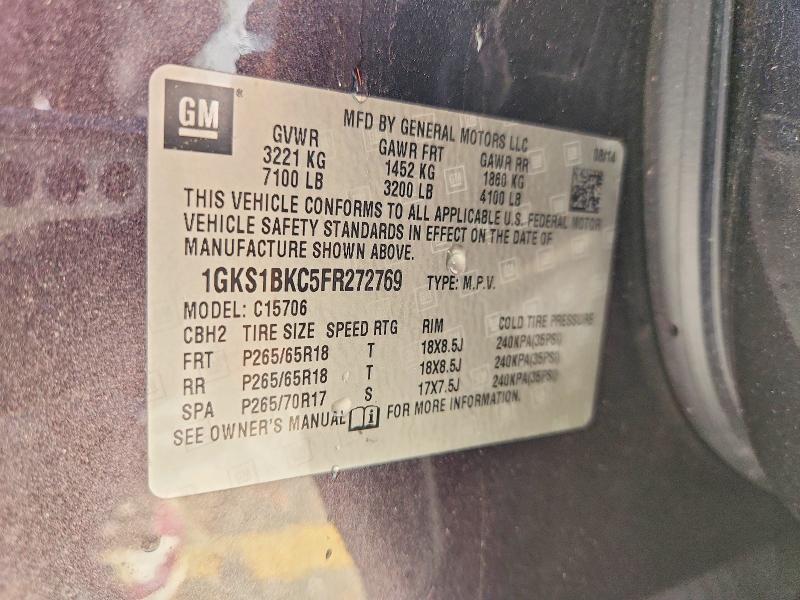 Photo 14 from auction – 2015 GMC YUKON with VIN 1GKS1BKC5FR272769