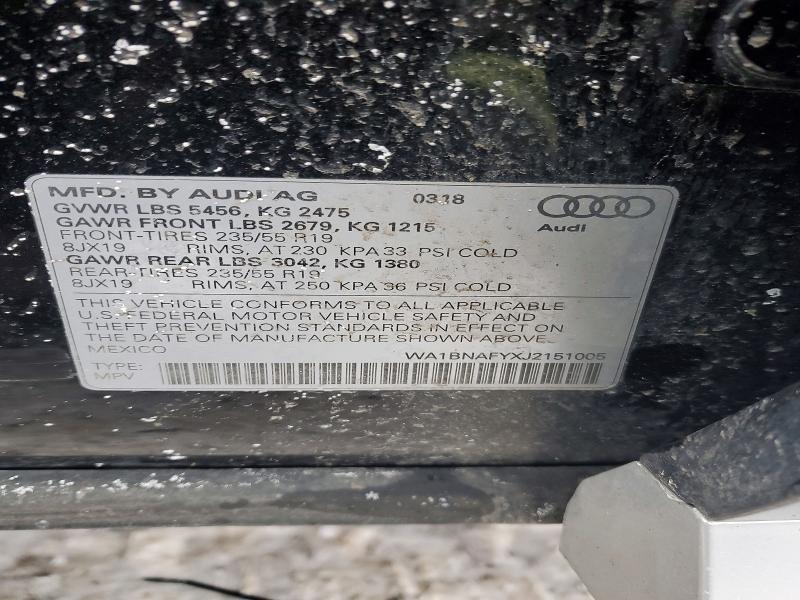 Photo 14 from auction – 2018 AUDI Q5 PREMIUM with VIN WA1BNAFYXJ2151005