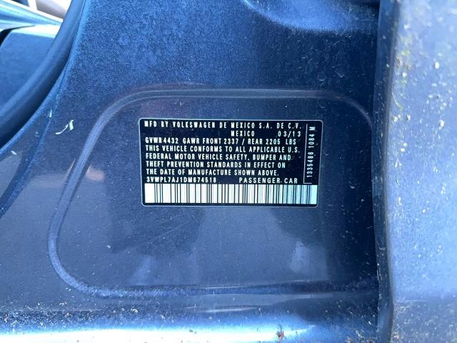 Photo 10 from auction – 2013 VOLKSWAGEN JETTA TDI with VIN 3VWPL7AJ1DM674518