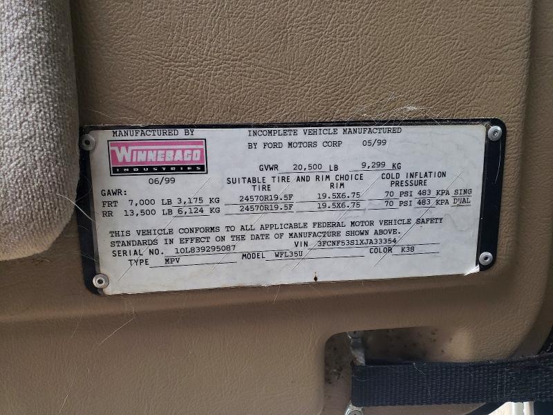 Photo 10 from auction – 1999 FORD F550 with VIN 3FCNF53S1XJA33354