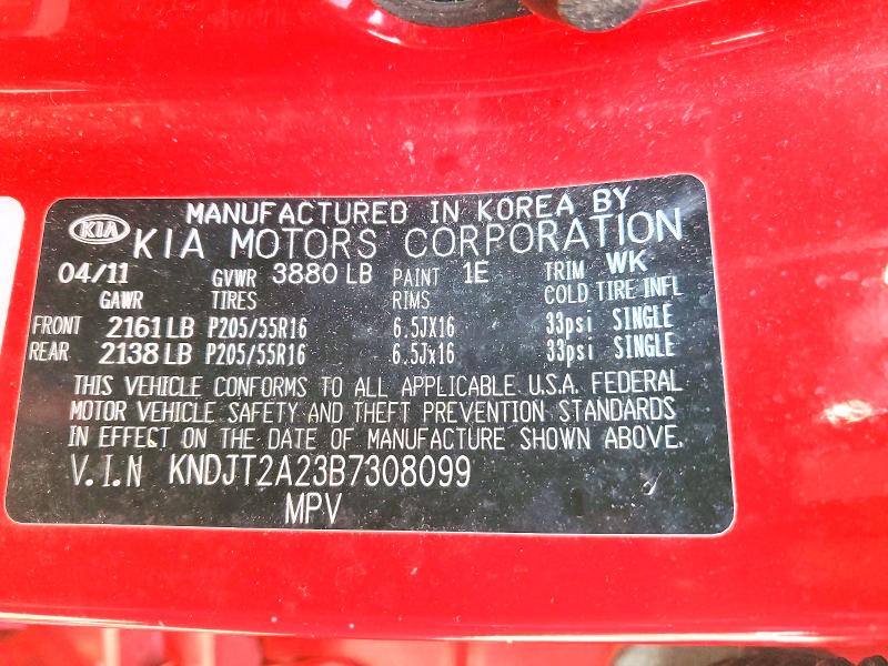 Photo 14 from auction – 2011 KIA SOUL with VIN KNDJT2A23B7308099