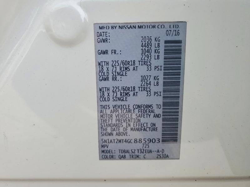 Photo 14 from auction – 2016 NISSAN ROGUE with VIN 5N1AT2MT4GC885903