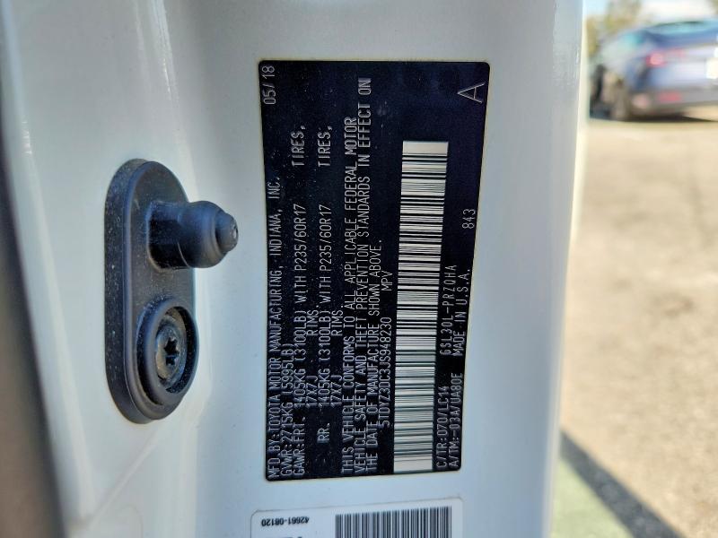 Photo 14 from auction – 2018 TOYOTA SIENNA with VIN 5TDYZ3DC3JS948230