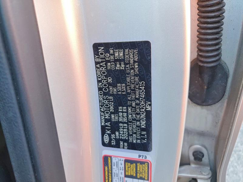 Photo 14 from auction – 2017 KIA SOUL with VIN KNDJN2A20H7465415