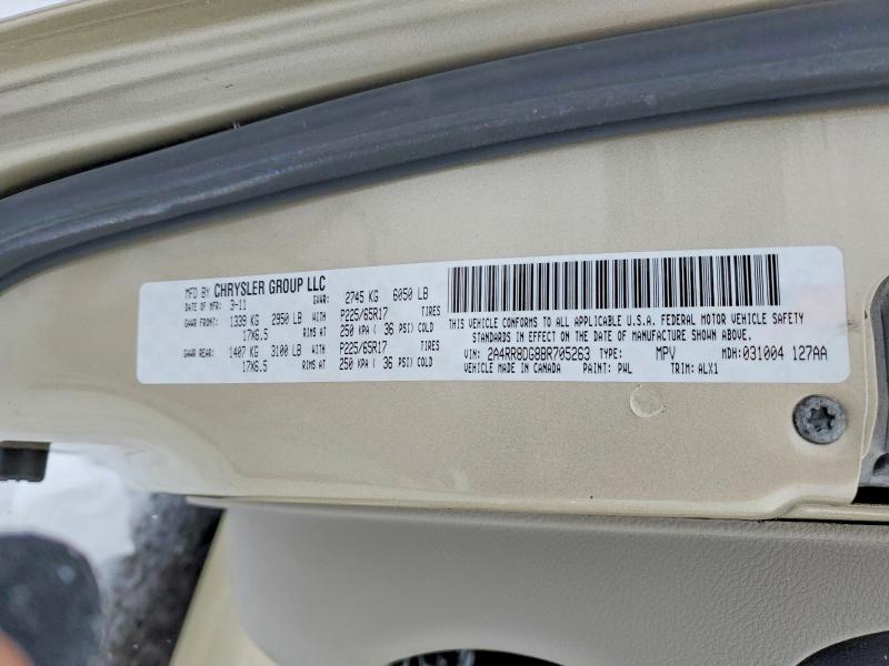 Photo 14 from auction – 2011 CHRYSLER TOWN & COU with VIN 2A4RR8DG8BR705263