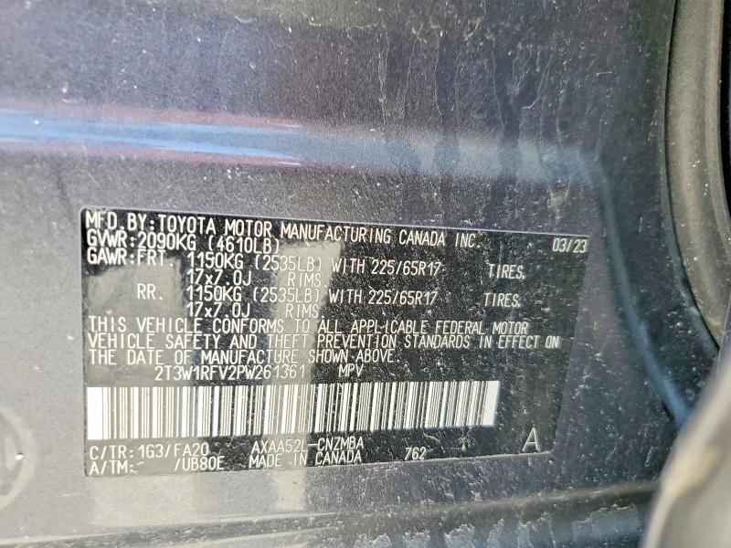 Photo 14 from auction – 2023 TOYOTA RAV4 with VIN 2T3W1RFV2PW261361
