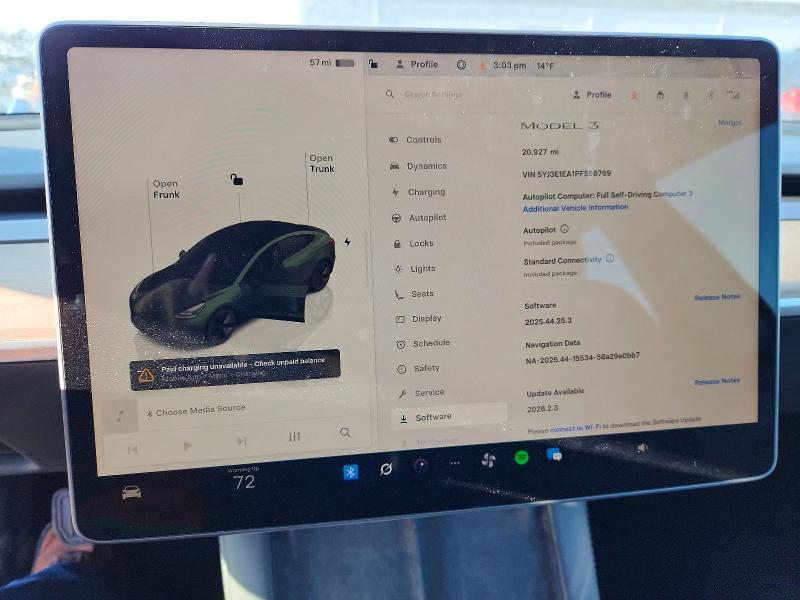 Photo 9 from auction – 2023 TESLA MODEL 3 with VIN 5YJ3E1EA1PF556769