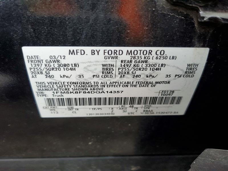 Photo 14 from auction – 2013 FORD EXPLORER with VIN 1FM5K8F84DGA14357
