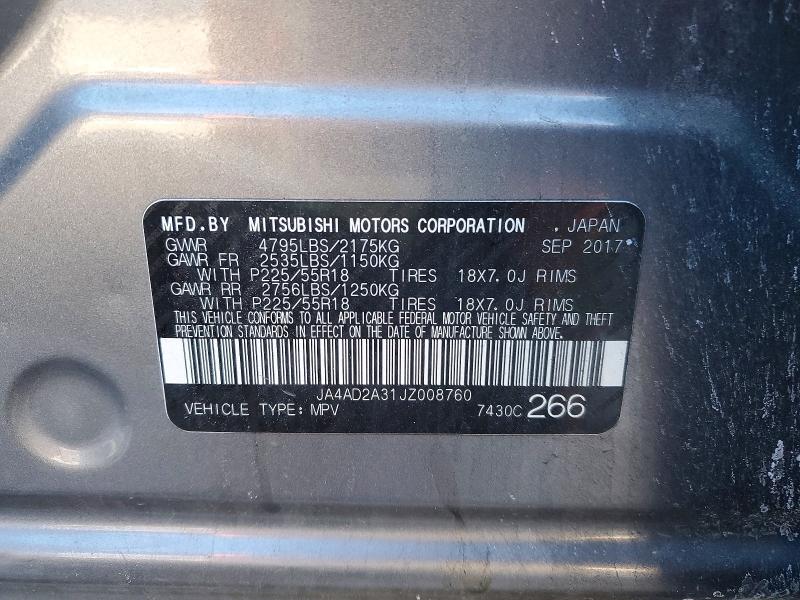 Photo 14 from auction – 2018 MITSUBISHI OUTLANDER with VIN JA4AD2A31JZ008760