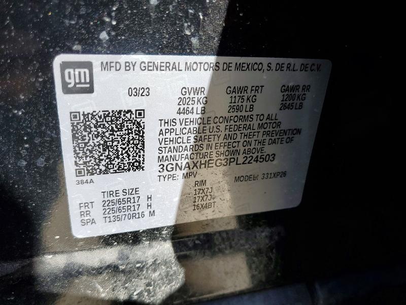 Photo 14 from auction – 2023 CHEVROLET EQUINOX with VIN 3GNAXHEG3PL224503