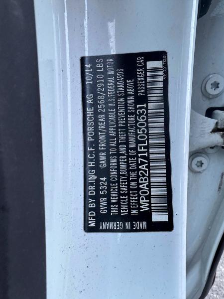 Photo 10 from auction – 2015 PORSCHE PANAMERA S with VIN WP0AB2A71FL050631