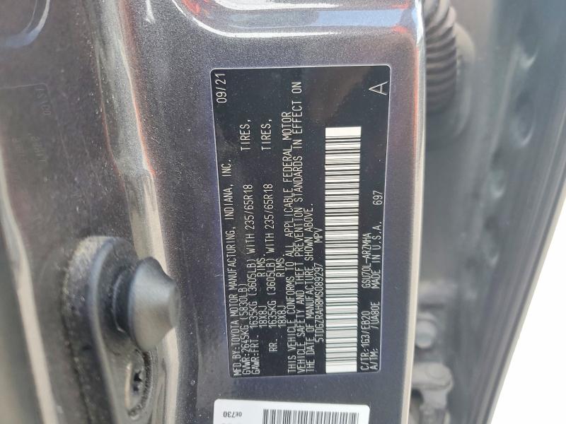 Photo 14 from auction – 2021 TOYOTA HIGHLANDER with VIN 5TDGZRAH8MS089297