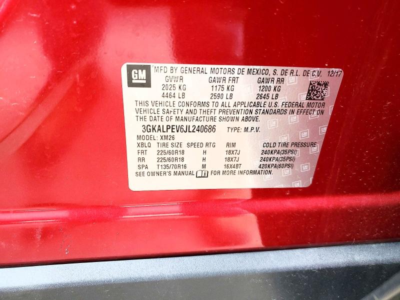 Photo 14 from auction – 2018 GMC TERRAIN with VIN 3GKALPEV6JL240686