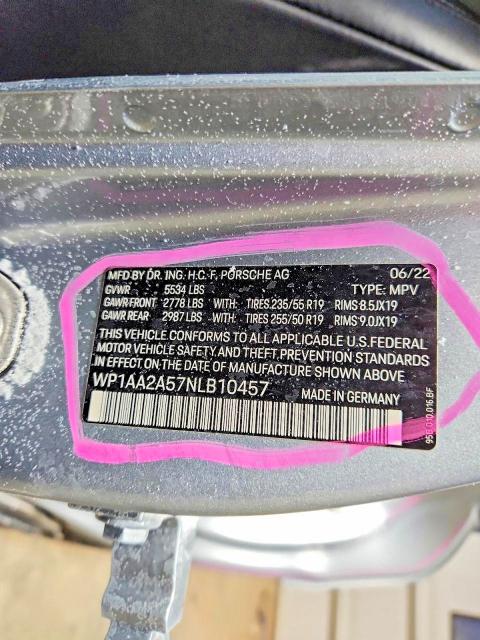 Photo 14 from auction – 2022 PORSCHE MACAN with VIN WP1AA2A57NLB10457