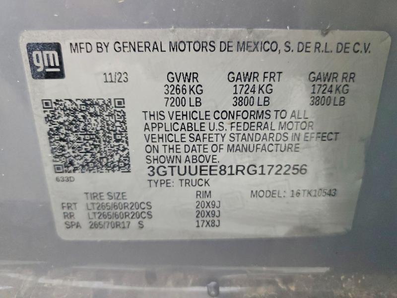 Photo 14 from auction – 2024 GMC SIERRA with VIN 3GTUUEE81RG172256