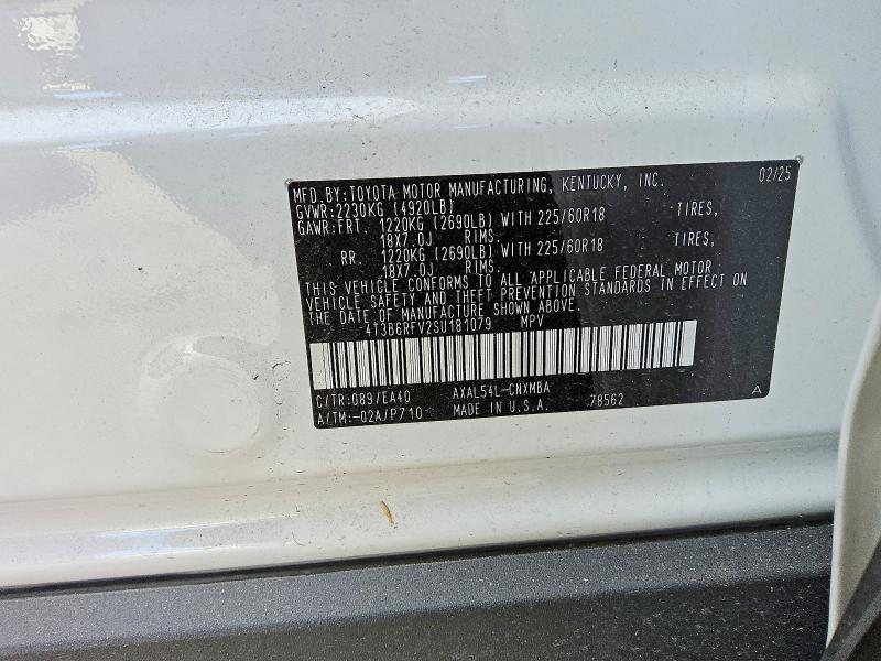 Photo 14 from auction – 2025 TOYOTA RAV4 XLE P with VIN 4T3B6RFV2SU181079