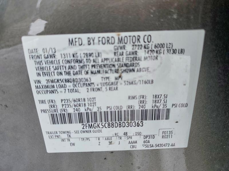 Photo 14 from auction – 2013 FORD FLEX with VIN 2FMGK5C88DBD30363