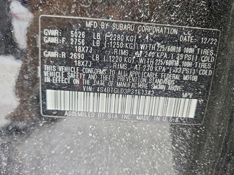 Photo 14 from auction – 2023 SUBARU OUTBACK ON with VIN 4S4BTGLD3P3161342
