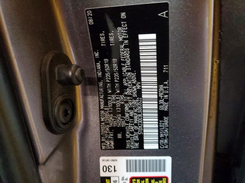 Photo 14 from auction – 2020 TOYOTA SIENNA with VIN 5TDXZ3DC9LS083522