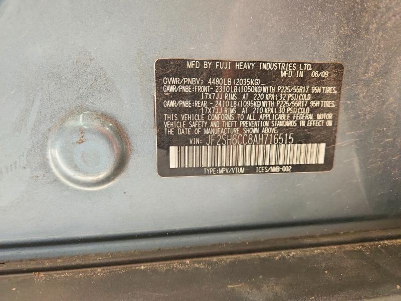 Photo 14 from auction – 2010 SUBARU FORESTER 2 with VIN JF2SH6CC8AH716515