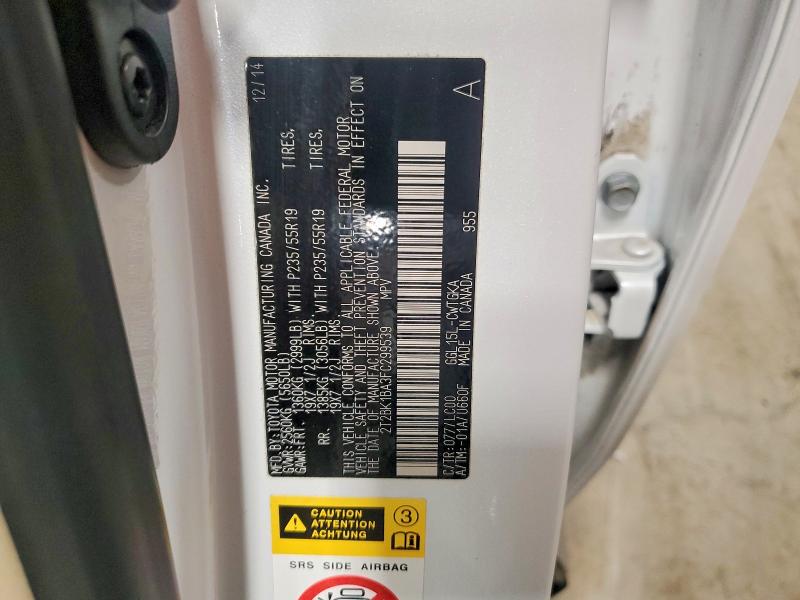 Photo 14 from auction – 2015 LEXUS RX 350 BAS with VIN 2T2BK1BA3FC299539