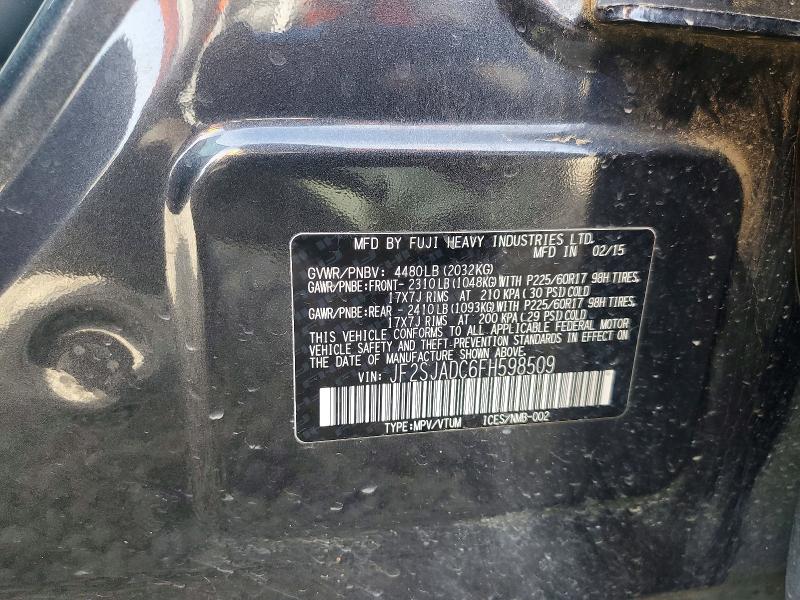Photo 14 from auction – 2015 SUBARU FORESTER with VIN JF2SJADC6FH598509